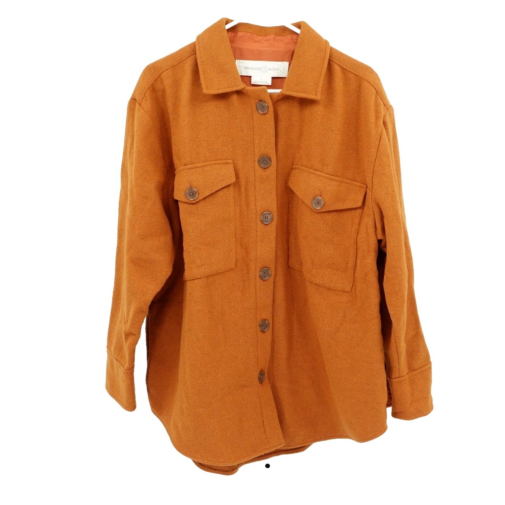 Treasure and Bond Shacket SZ L Oversized Clean Girl Outdoor Twee Elevated Casual